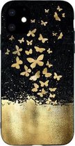 Voor iPhone 11 Pro Painted Pattern Soft TPU beschermhoes (gouden vlinder)