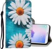 Voor Huawei Genieten 7S 3D Gekleurde Tekening Horizontale Flip PU Lederen Case met Houder & Kaartsleuven & Portemonnee (chrysant)