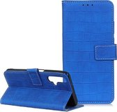 Voor OPPO Realme X50 Crocodile Texture Horizontale flip lederen tas met houder & kaartsleuven en portemonnee (blauw)
