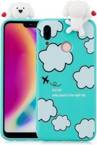 Voor Huawei P20 Lite schokbestendig Cartoon TPU beschermhoes (wolken)