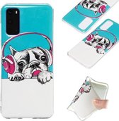 Voor Galaxy S20 Luminous TPU mobiele telefoon beschermhoes (headset hond)