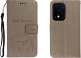 Voor Galaxy S20 Plus reliëf Shiba Inu links en rechts lederen tas met standaard & kaartsleuf & sallet (grijs)