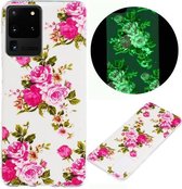 Voor Galaxy S20 Ultra Luminous TPU mobiele telefoon beschermhoes (Rose Flower)