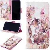 3D Gekleurde Tekening Patroon Horizontale Flip Leren Case voor Redmi Note7, met Houder & Kaartsleuven & Portemonnee (Kat)