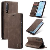 CaseMe-013 Multifunctionele Retro Frosted Horizontale Flip Leren Case voor Huawei P30, met Kaartsleuf & Houder & Portemonnee (Koffie)