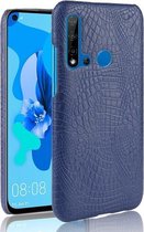 Schokbestendige krokodiltextuur pc + PU-hoes voor Huawei P20 lite 2019 / Huawei nova 5i (blauw)