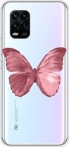 Voor Xiaomi Mi 10 Lite 5G schokbestendig geverfd TPU beschermhoes (rode vlinder)