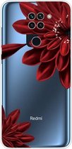 Voor Xiaomi Redmi 10X 4G / Redmi Note 9 schokbestendig geverfd TPU beschermhoes (rode bloem)