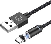 KUULAA KL-O21 Type-C / USB-C ronde kop snelladende magnetische oplaadgegevenskabel, lengte: 1m (zwart)