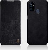 Voor OnePlus Nord N100 NILLKIN QIN Series Crazy Horse Texture Horizontale Flip lederen hoes met kaartsleuf (zwart)