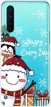 Voor OnePlus Nord Christmas Series transparante TPU beschermhoes (Cute Penguin Snowman)