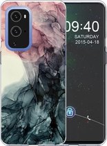 Voor OnePlus 9 Pro schokbestendig TPU beschermhoes met marmerpatroon (abstract zwart)