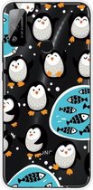 Voor Huawei Honor Play 4T schokbestendig geverfd transparant TPU beschermhoes (pinguïn)