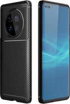 Voor Huawei Mate 40 Pro koolstofvezel textuur schokbestendig TPU-hoesje (zwart)