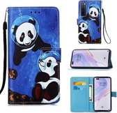 Voor Huawei nova 7 Pro 5G Schilderen Horizontale Flip Leren Case met Houder & Kaartsleuf & Portemonnee & Lanyard (Panda Under The Sea)