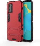 Voor Huawei Honor 30S schokbestendige pc + TPU beschermhoes met verborgen houder (rood)