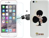 ENKAY Hat-Prince 2-in-1 creatief karakterpatroon Wit TPU-beschermhoes + 0.26mm 9H + oppervlaktehardheid 2.5D explosieveilige gehard glasfilm voor iPhone 6 Plus & 6s Plus