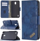 Voor Nokia 1.3 Bijpassende kleur Krokodiltextuur Horizontale flip PU lederen tas met portemonnee & houder & kaartsleuven (blauw)