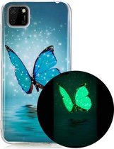 Voor Huawei Y5p Luminous TPU mobiele telefoon beschermhoes (vlinder)