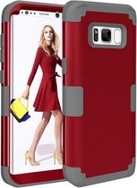 Voor Galaxy S8 + / G955 Dropproof 3 in 1 siliconen hoes voor mobiele telefoon (rood)