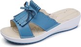 Modieuze casual lichtgewicht sandalen met kwastjes voor dames (kleur: blauw, maat: 35)