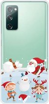 Voor Samsung Galaxy S20 FE Christmas Series Clear TPU beschermhoes (sneeuwentertainment)