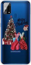 Voor Samsung Galaxy M31 Christmas Series Clear TPU beschermhoes (kerstpyjama)