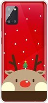 Voor Samsung Galaxy A71 Christmas Series Clear TPU beschermhoes (Fat Deer)