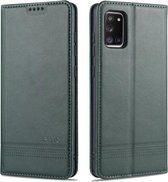 Voor Samsung Galaxy A31 AZNS Magnetische Kalf Textuur Horizontale Flip Leren Case met Kaartsleuven & Houder & Portemonnee (Donkergroen)