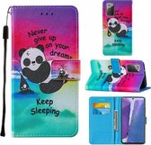 Voor Samsung Galaxy Note20 / 5G Cross Texture Painting Pattern Horizontale Flip Leren Case met Houder & Kaartsleuven & Portemonnee & Lanyard (Sleeping Panda)