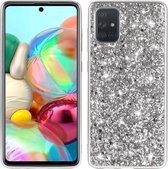 Voor Samsung Galaxy A41 glitter poeder schokbestendig TPU beschermhoes (zilver)