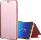 Mirror Clear View Horizontale Flip PU lederen hoes voor Huawei Nova 3, met houder (Rose Gold)