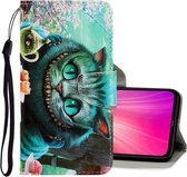 Voor Xiaomi Redmi Note 8 Pro 3D Gekleurde Tekening Horizontale Flip PU Lederen Case met Houder & Kaartsleuven & Portemonnee (Groene Ogen)