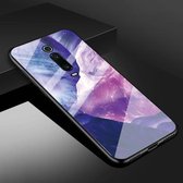 Voor Xiaomi Redmi K20 marmeren glazen beschermhoes (Rock Purple)