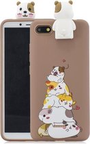 Voor Xiaomi Redmi 6A Cartoon schokbestendige TPU beschermhoes met houder (hamsters)