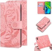 Voor Xiaomi Redmi CC9 Pro / Note10 / Note 10 Pro Tiger Embossing Pattern Horizontale Flip lederen tas met houder & kaartsleuven & portemonnee (roze)