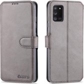 Voor Samsung Galaxy A31 AZNS Kalfsstructuur Horizontale flip lederen tas, met houder & kaartsleuven & portemonnee & fotolijst (grijs)