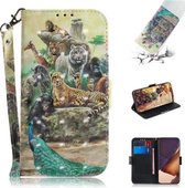 Voor Samsung Galaxy Note20 Ultra 3D Gekleurde Tekening Horizontale Flip Lederen Case met Houder & Kaartsleuven & Portemonnee & Lanyard (Zoo)