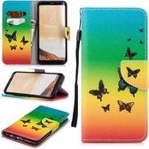 Voor Samsung Galaxy S8 Gekleurd tekeningpatroon Horizontaal Flip TPU + PU lederen hoesje met houder & kaartsleuven & portemonnee & lanyard (Rainbow Butterfly)