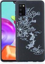 Voor Samsung Galaxy A41 Painted Pattern Soft TPU Case (Lotus Pond)