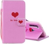 Voor Redmi Note 8 Gekleurde Tekening Patroon Horizontale Flip PU Lederen Case met Houder & Kaartsleuven & Portemonnee & Lanyard (Rood Hart)