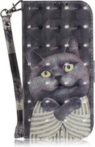 3D-schilderijpatroon Gekleurde tekening Horizontale lederen flip-hoes voor Xiaomi Redmi 7A, met houder & kaartsleuven en portemonnee (Embrace Cat)