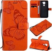 Voor Xiaomi Redmi Note 9 / 10X 4G 3D Vlinders Embossing Patroon Horizontale Flip Leren Case met Houder & Kaartsleuf & Portemonnee (Oranje)