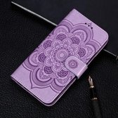 Voor Xiaomi Redmi 8A Mandala Embossing Patroon Horizontale Flip Leren Case met Houder & Kaartsleuven & Portemonnee & Fotolijst & Lanyard (Paars)