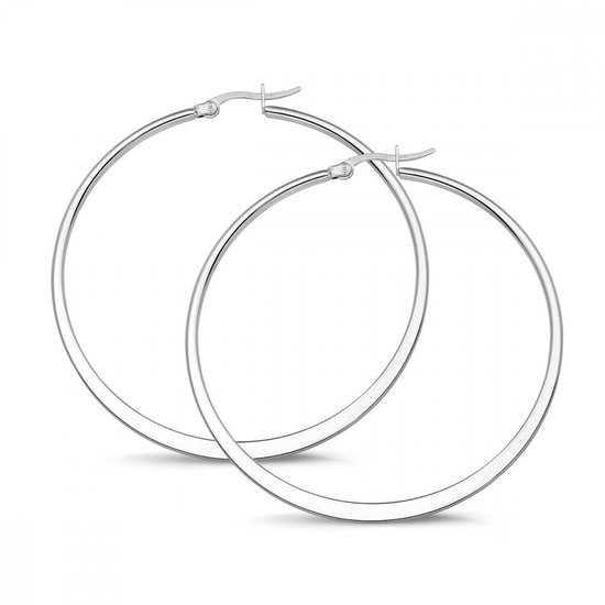 Boucles d'oreilles Twice As Nice en acier inoxydable, 57 mm