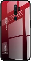 Voor OPPO A9 (2020) Gradient Color Glass Case (rood)