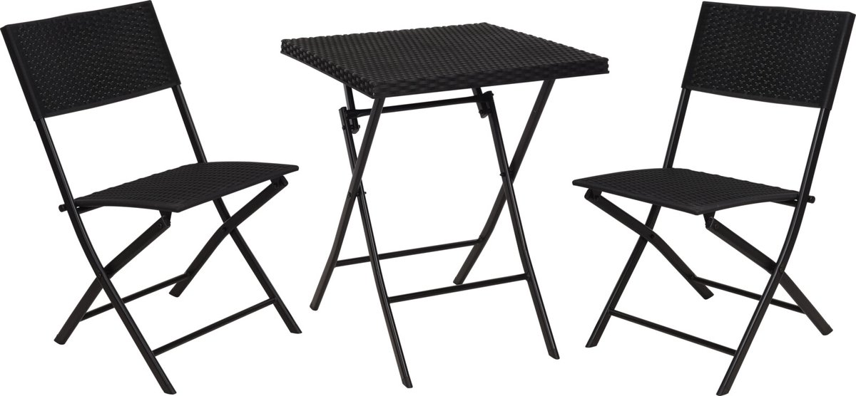 Bol.com Relaxwonen - Tuinmeubelset - Bistroset - Balkonset - Polyrotan - 58 x 58 x 70 cm aanbieding