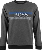 Hugo Boss logo authentic O-hals sweater grijs - M