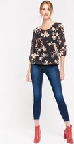 LOLALIZA Blouse met bloemen - Zwart - Maat 40