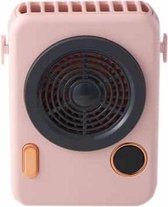 F856 Cameraventilator Slim digitaal display Compacte draagbare nekhangende USB-ventilator (roze)